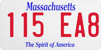 MA license plate 115EA8