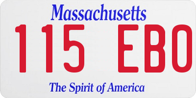 MA license plate 115EB0