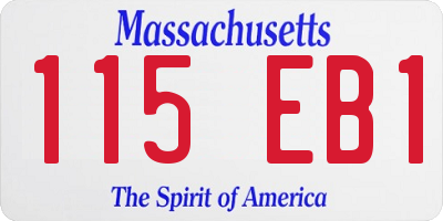 MA license plate 115EB1
