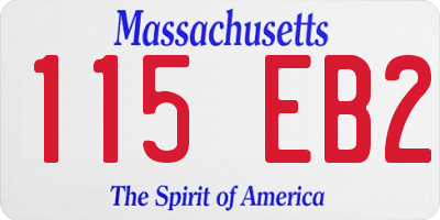 MA license plate 115EB2