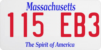 MA license plate 115EB3