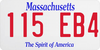 MA license plate 115EB4