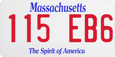 MA license plate 115EB6