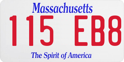 MA license plate 115EB8