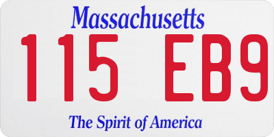MA license plate 115EB9