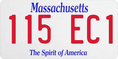 MA license plate 115EC1