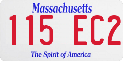 MA license plate 115EC2