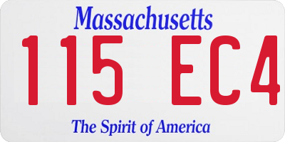 MA license plate 115EC4