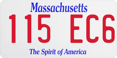 MA license plate 115EC6