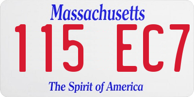 MA license plate 115EC7