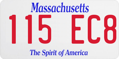 MA license plate 115EC8