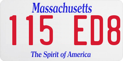 MA license plate 115ED8