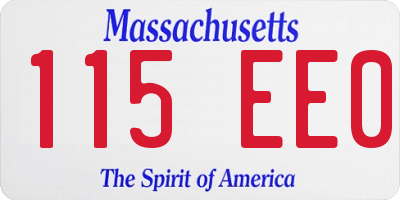MA license plate 115EE0