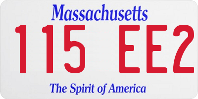 MA license plate 115EE2