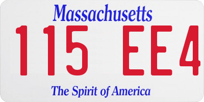 MA license plate 115EE4