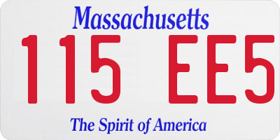 MA license plate 115EE5