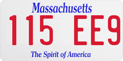 MA license plate 115EE9