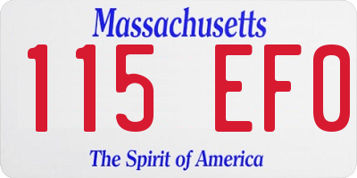 MA license plate 115EF0
