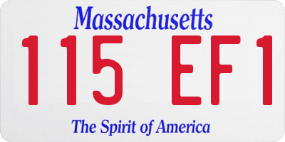 MA license plate 115EF1