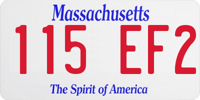 MA license plate 115EF2