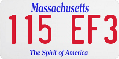 MA license plate 115EF3