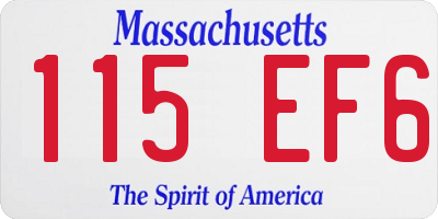 MA license plate 115EF6
