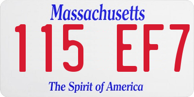 MA license plate 115EF7