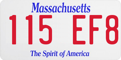 MA license plate 115EF8