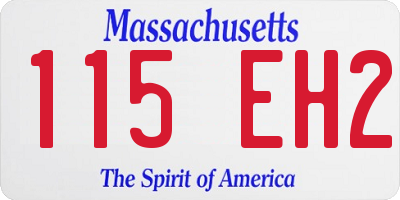 MA license plate 115EH2