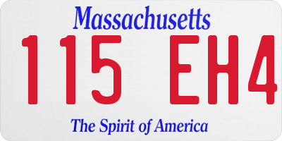 MA license plate 115EH4