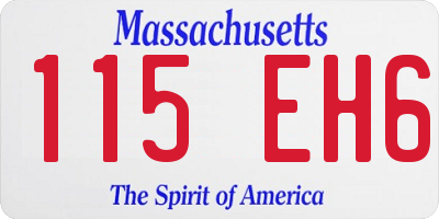 MA license plate 115EH6