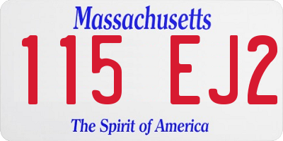 MA license plate 115EJ2