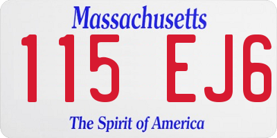 MA license plate 115EJ6