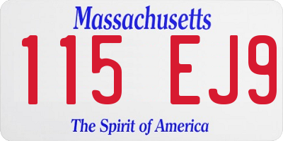 MA license plate 115EJ9