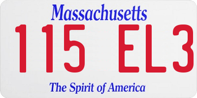 MA license plate 115EL3