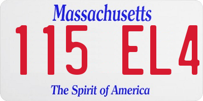MA license plate 115EL4
