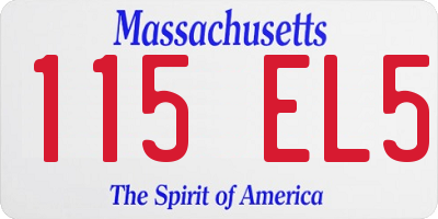 MA license plate 115EL5