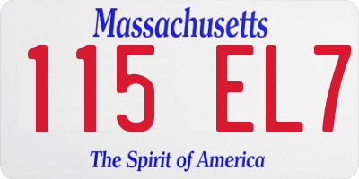MA license plate 115EL7