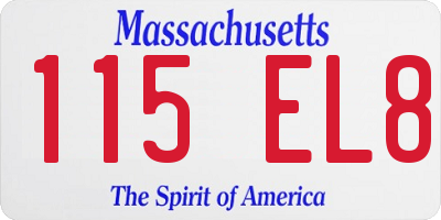 MA license plate 115EL8
