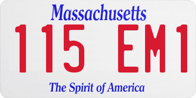 MA license plate 115EM1