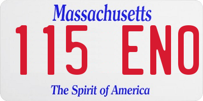 MA license plate 115EN0