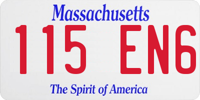MA license plate 115EN6