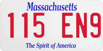 MA license plate 115EN9