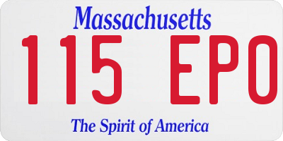 MA license plate 115EP0