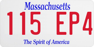 MA license plate 115EP4