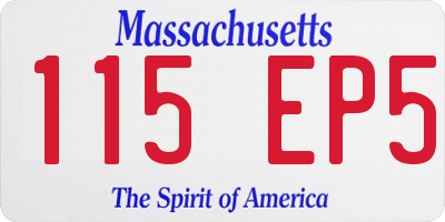 MA license plate 115EP5