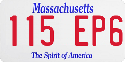 MA license plate 115EP6