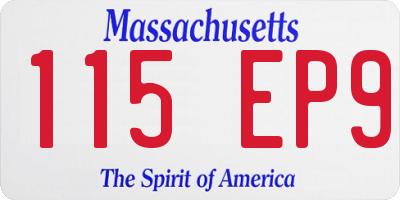 MA license plate 115EP9