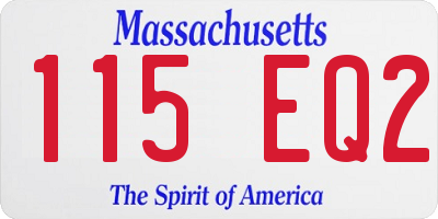 MA license plate 115EQ2