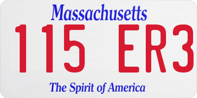 MA license plate 115ER3